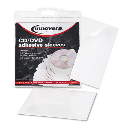 Innovera Self-AdhesiveCD/DVDSleeves, PK10 IVR39402